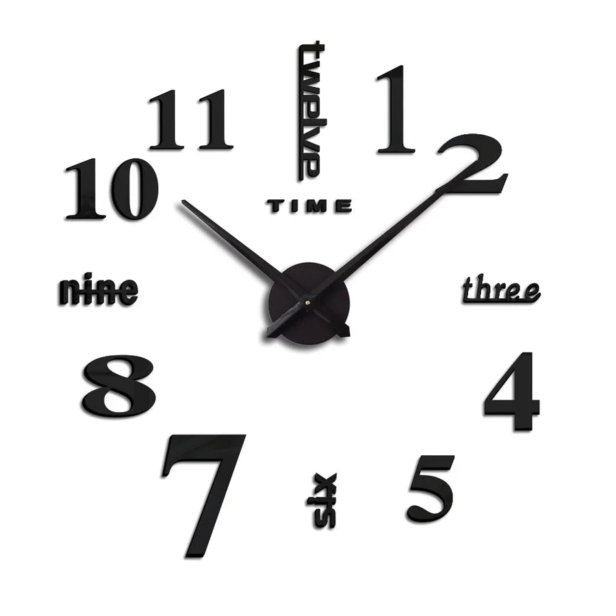 Casual Round Plastic Plexiglass pendant Wall Clock Artificial Decorations