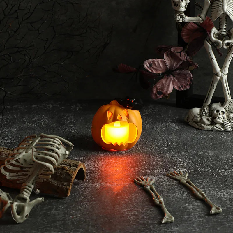 New Halloween Pumpkin Lantern Decoration Skeleton Frame Party Atmosphere Scene Props Festival Decorations Plastic Material
