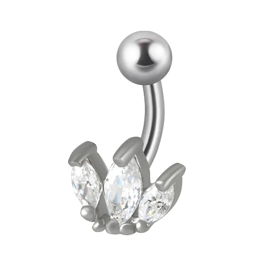 1 Piece Eyebrow Studs Casual Elegant Vacation Triangle Heart Shape Flower G23 Titanium Inlay Opal Zircon Eyebrow Studs