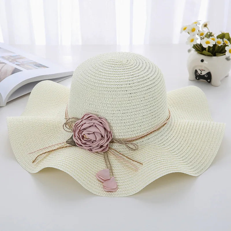 Women's Korean Style Flower Flowers Side Of Fungus Straw Hat