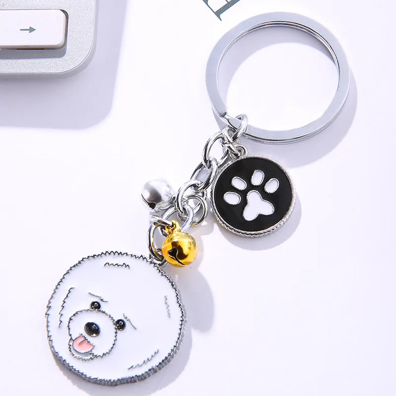 fashion dog metal unisex bag pendant keychain 1 piece