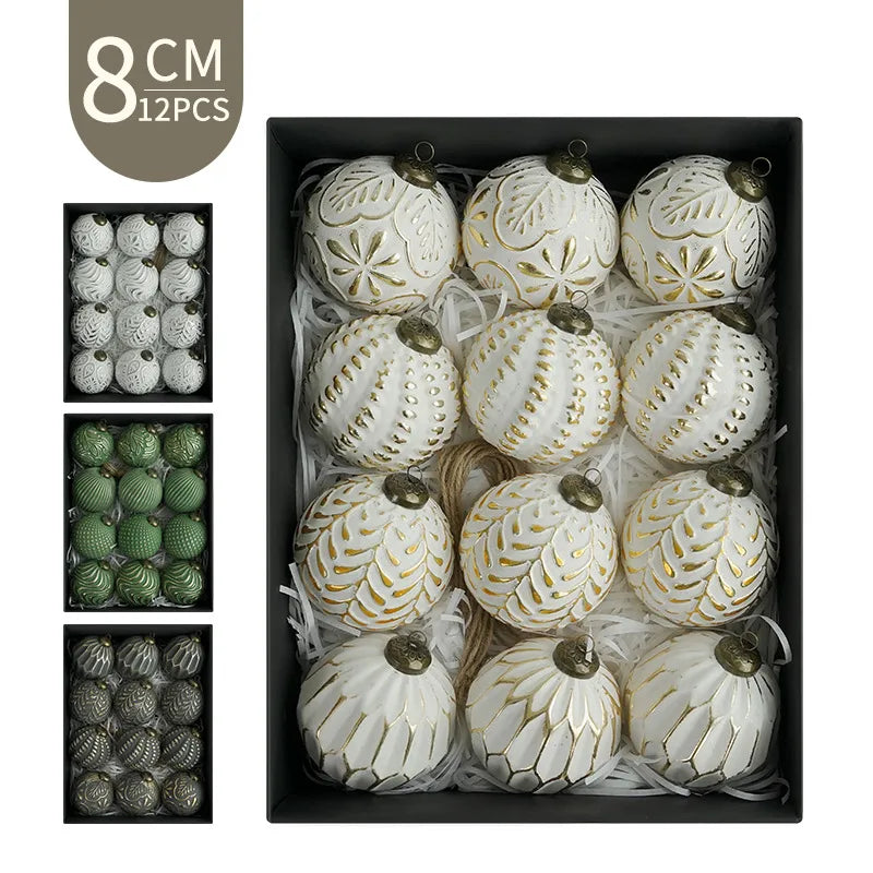 Decorative Antique Christmas Ball Ornaments 8cm Size American Style Christmas Tree Hanging Decorations And Display Pieces