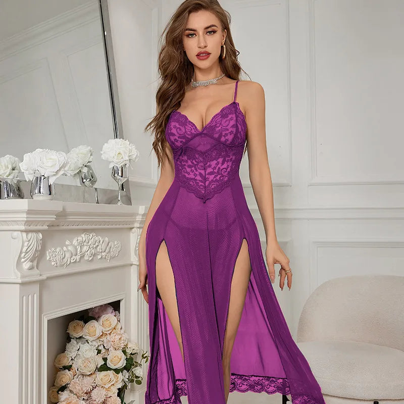 Holiday Home Vacation Sexy Solid Color Polyester Pajama Sets