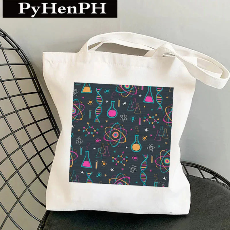 Unisex Canvas Printing Letter Cute Square Open Canvas Bag