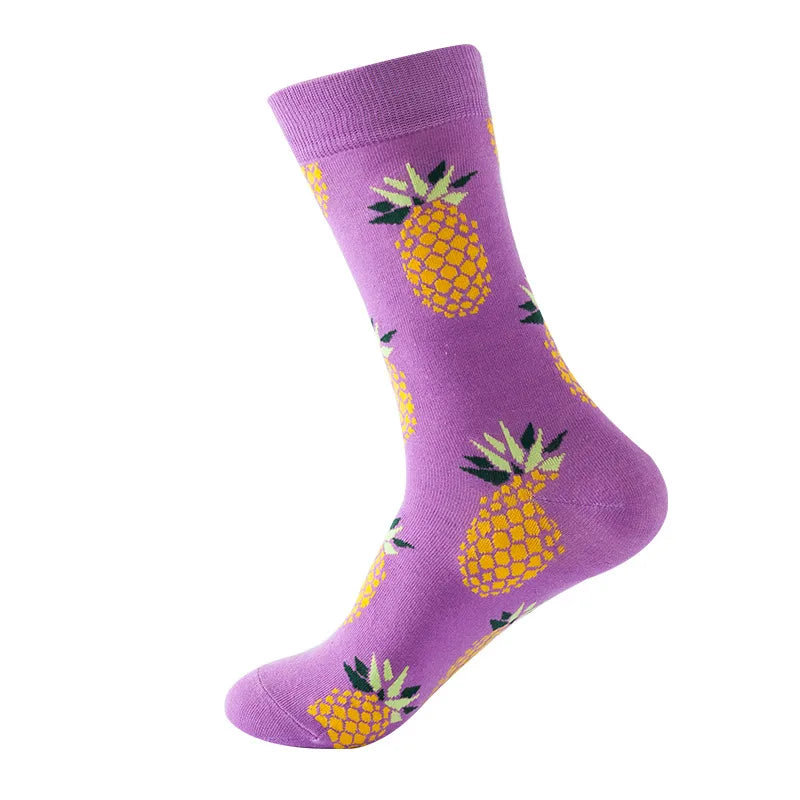 Unisex Cute Modern Style Pineapple Watermelon Banana Cotton Ankle Socks A Pair