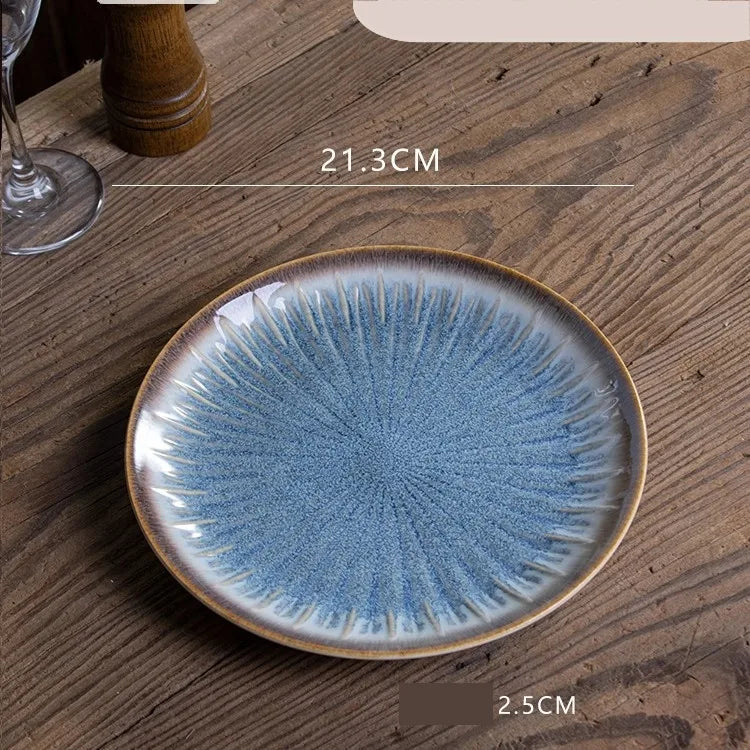 Retro Solid Color Flower ceramics Tableware 1 Piece