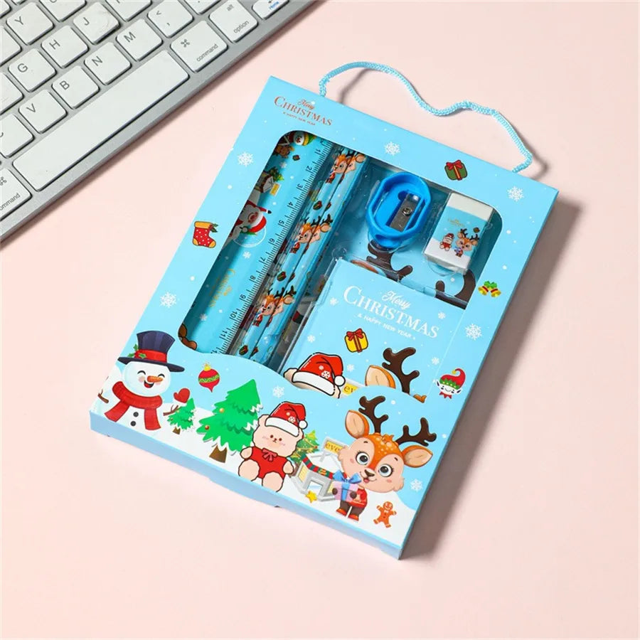 1 Set Cartoon School Christmas Wood Preppy Style Pencil