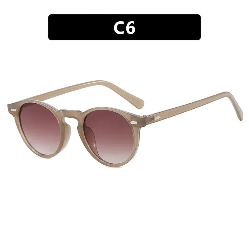 Retro Punk Commute Glasses Ac Round Frame Full Frame Men's Sunglasses