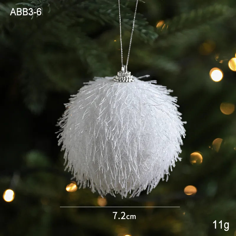 White Petal Foam Christmas Ball Decorations Christmas Tree Ornaments Festive Atmosphere Accessories Business Style European New Version