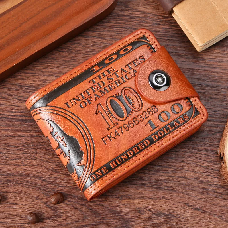 Men's Solid Color Pu Leather Buckle Small Wallets