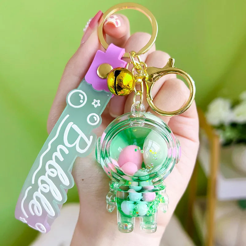 Acrylic Keychain Cute Sandflow Bottle Bag Pendant Toy Christmas Valentine Wedding Graduation Birthday Gift Keyring Decoration
