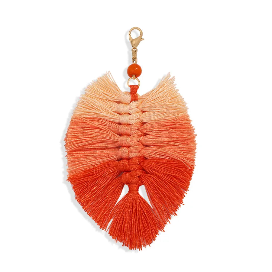 bohemian holiday style new handmade cord woven colorful tassel pendant key chain wholesale