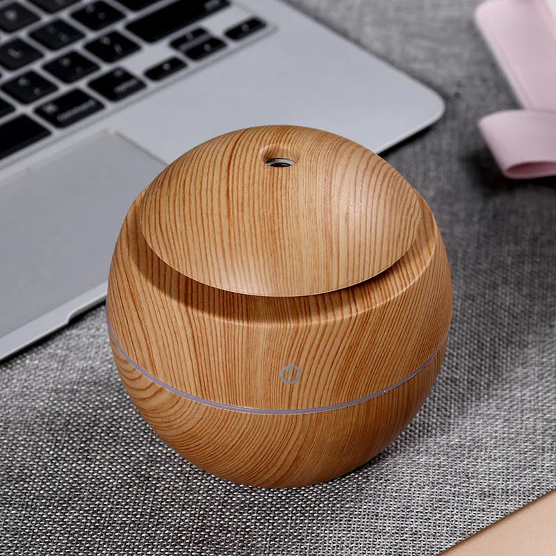 in stock mushroom humidifier spray mute usb vase humidifier aromatherapy machine mini wood grain round humidifier