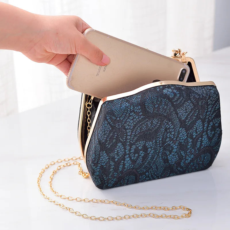 white blue black polyester color block square evening bags