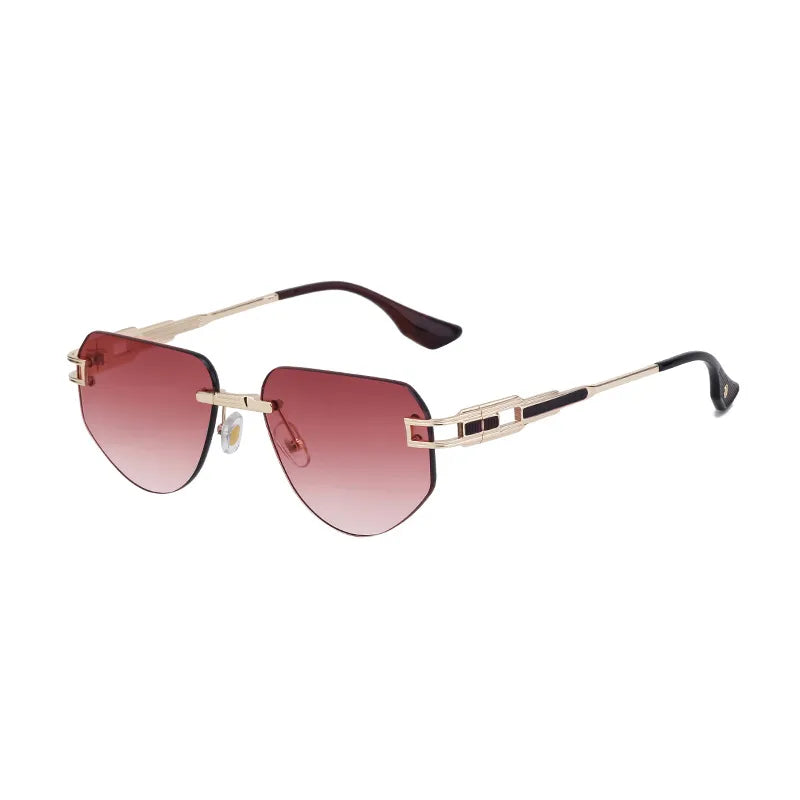 Retro Classic Style Geometric Pc Square Frameless Men's Sunglasses