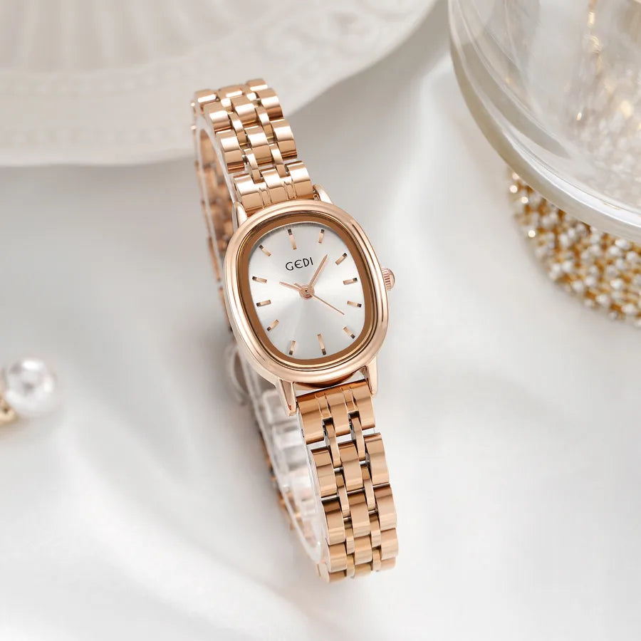 Vacation Simple Style Solid Color Butterfly Double Snap Quartz Watch Women's Watches