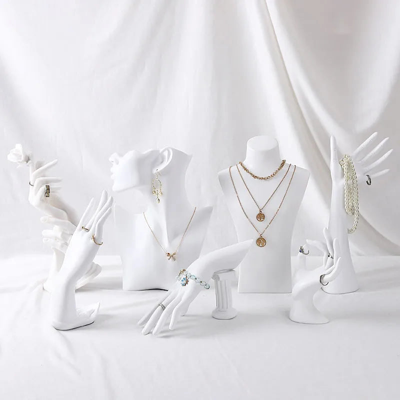 elegant portrait resin jewelry display bust