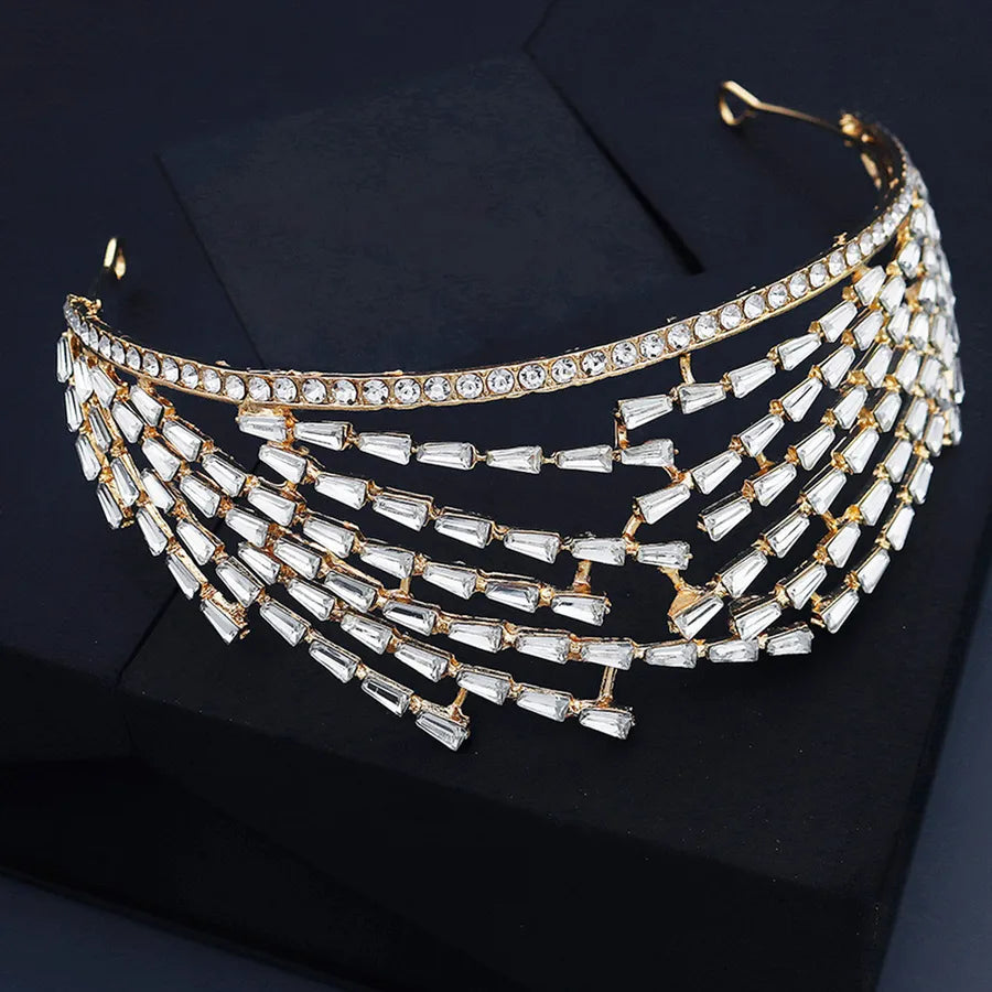 alloy rhinestone light luxury headband baroque bridal crown