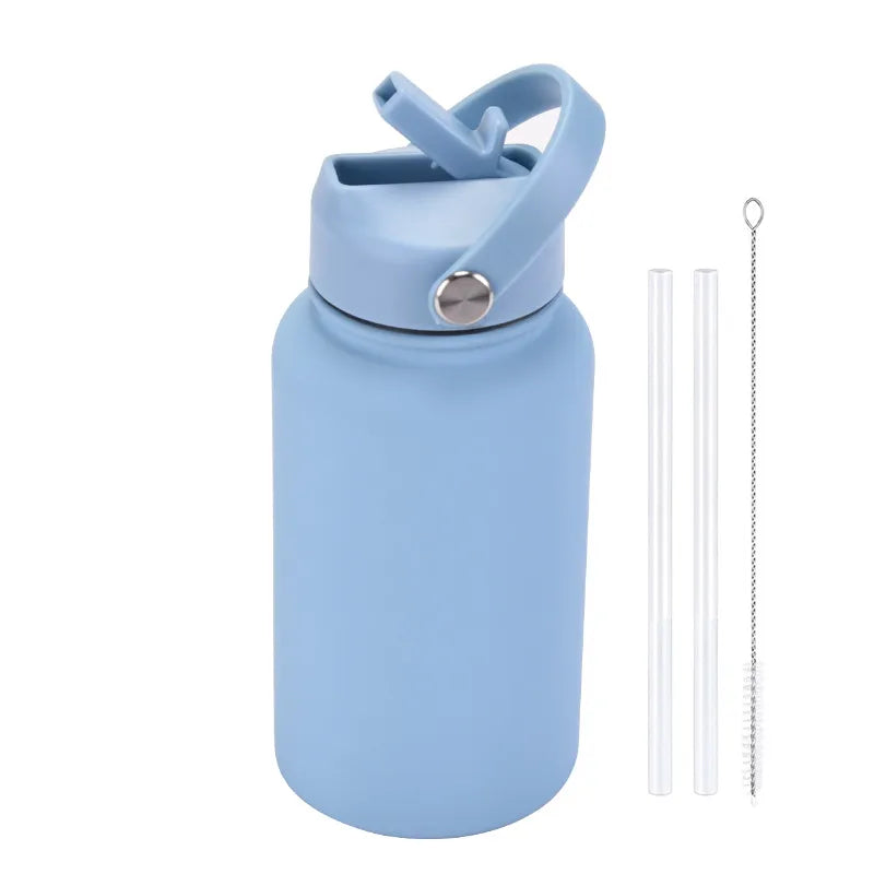 casual solid color stainless steel water bottles