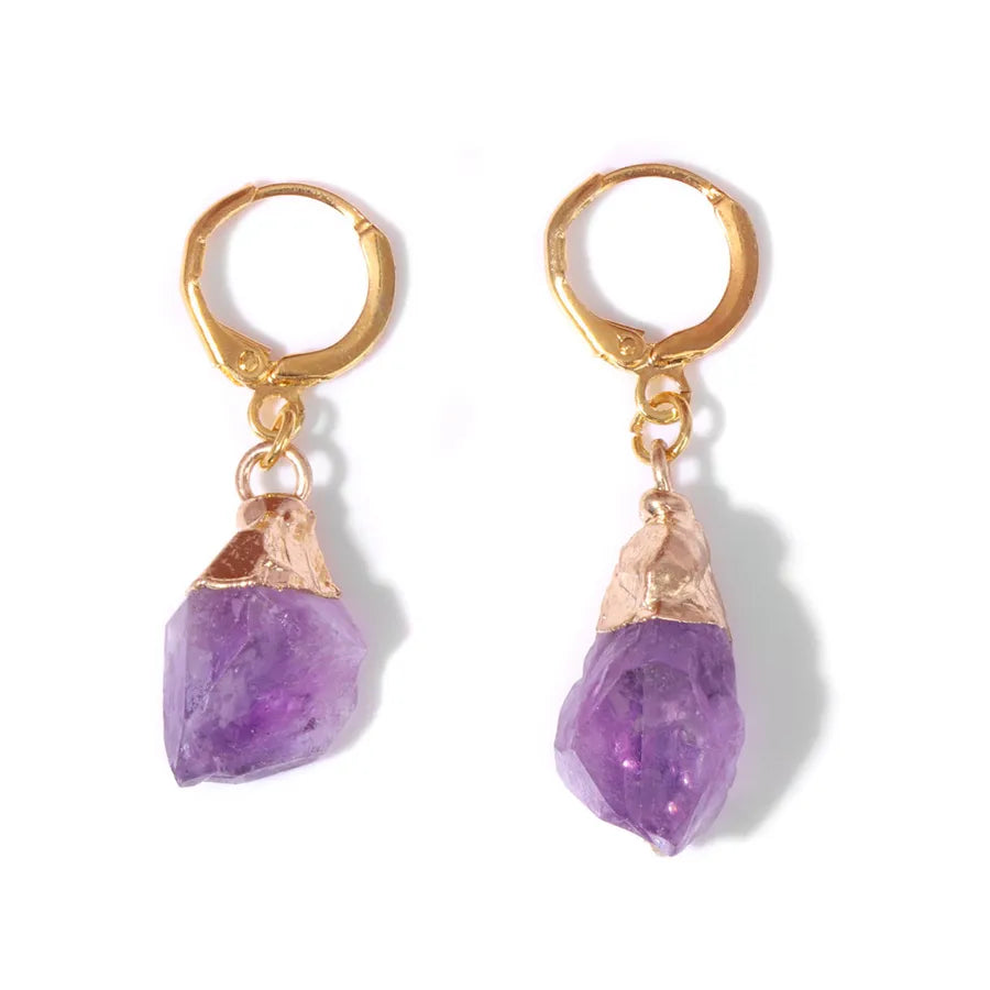 1 Pair Sweet Geometric Inlay Agate Natural Stone Earrings
