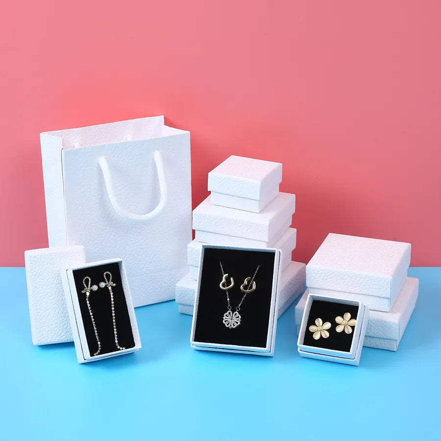 Simple Style Square Solid Color Paper Jewelry Boxes