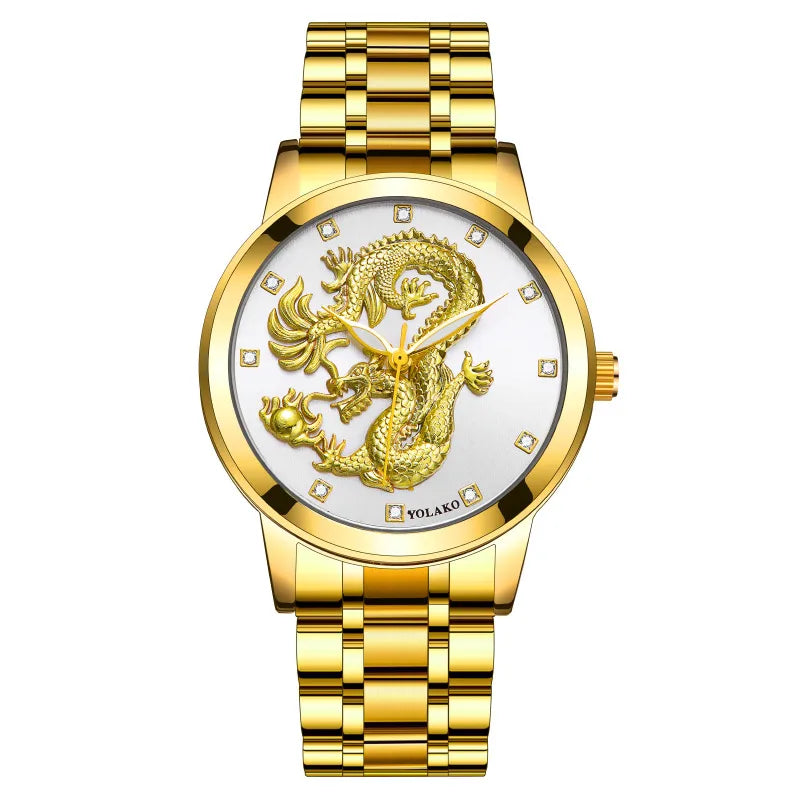 fashion dragon single folding buckle quartz men's watches