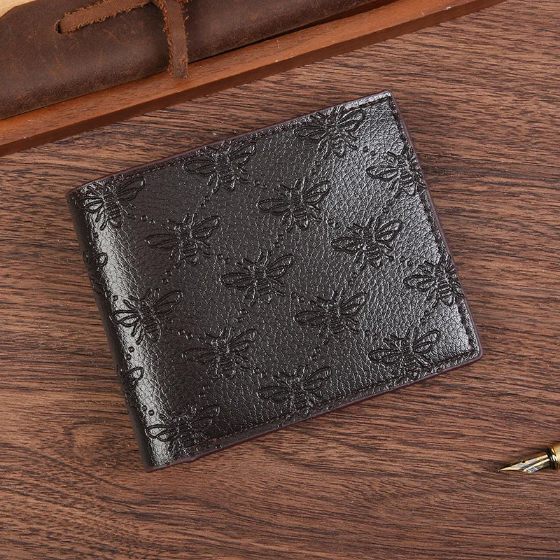 Men's Solid Color Pu Leather Open Small Wallets