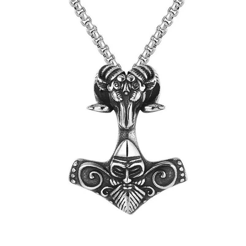 Retro Punk Cross Axe Alloy Titanium Steel Iron Plating Men's Pendant Necklace Men Pendant Necklaces