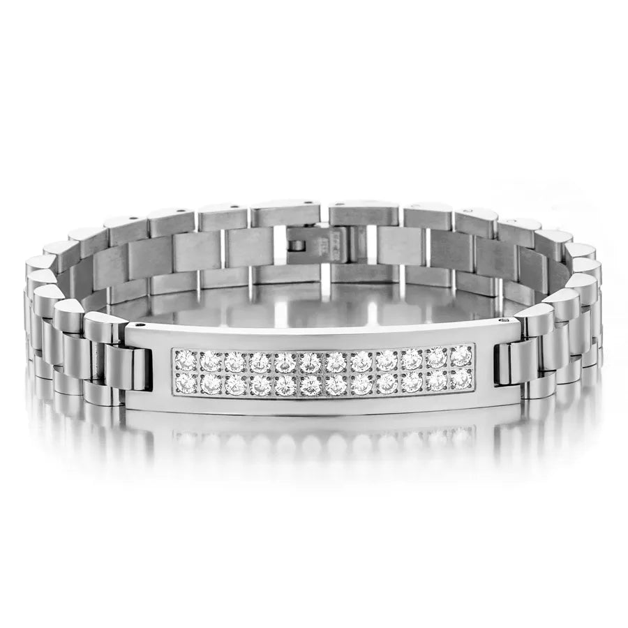 Hip-Hop Simple Style Solid Color 304 Stainless Steel Men's Bracelets Men Chain Bracelets