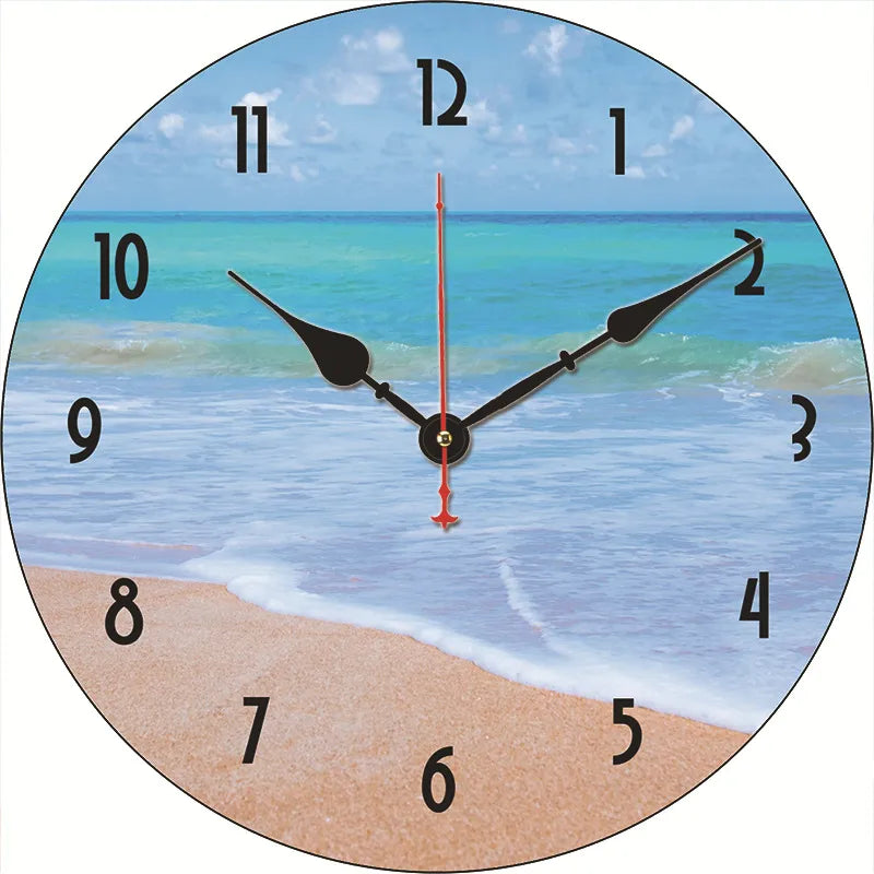 silent wall clock retro wood ocean clock wall sticker simple wall clock retro explosion hanging clock