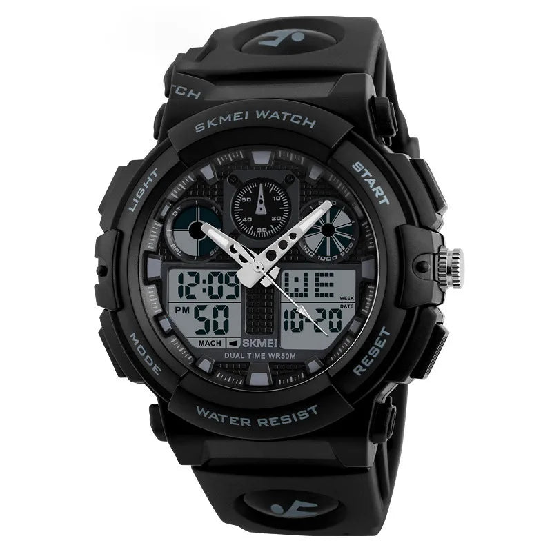 sports color block single folding buckle electronic men's watches