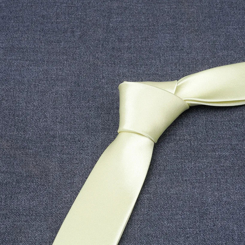 formal solid color polyester satin unisex tie