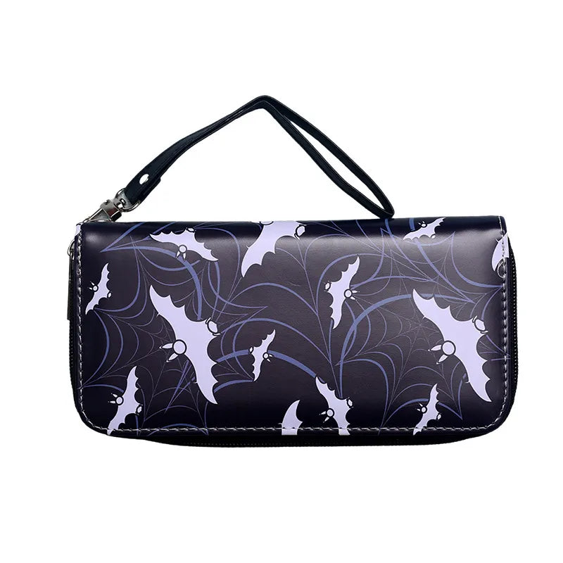 Unisex Bat Skull PVC Zipper Wallets