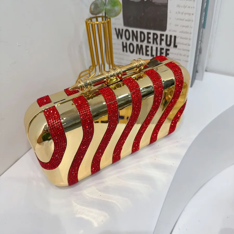 Striped Sequin Acrylic Bag Dinner Bag Fashionable Sequins Clutch Cheongsam Formal Dress Evening Bag