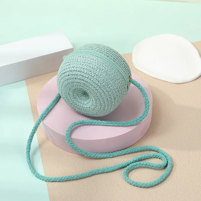 Internet Celebrity Summer Cute Little Apple Straw Bag Woven Straw Bag Women  New Seaside Holiday Mini Messenger Bag