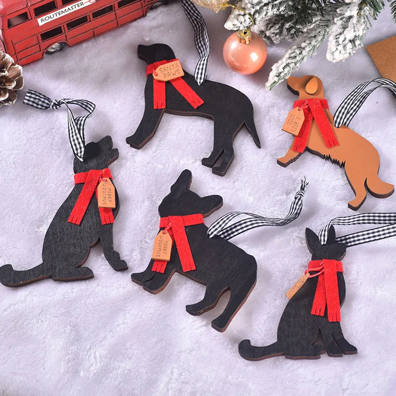 Christmas Decorations Scarf Dog Pendant Christmas Tree Ornaments Scene Dressing Up Supplies Classical American New Style