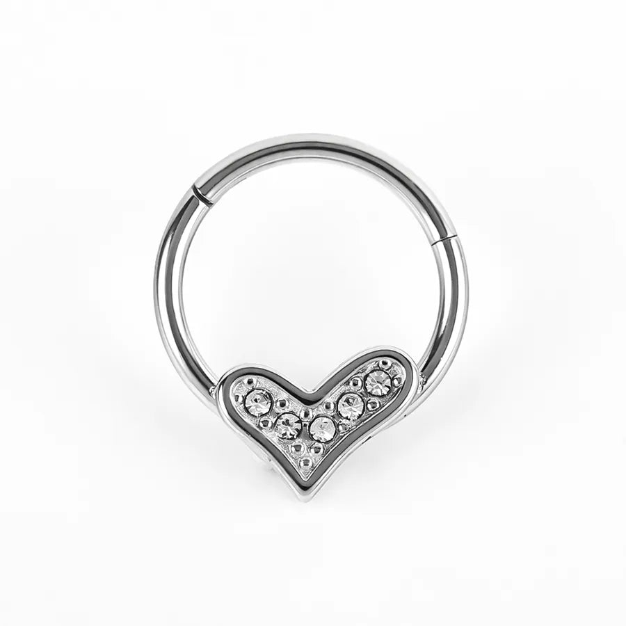 1 Piece Nose Rings & Studs Shiny Solid Color 304 Stainless Steel Inlay Zircon Nose Rings & Studs