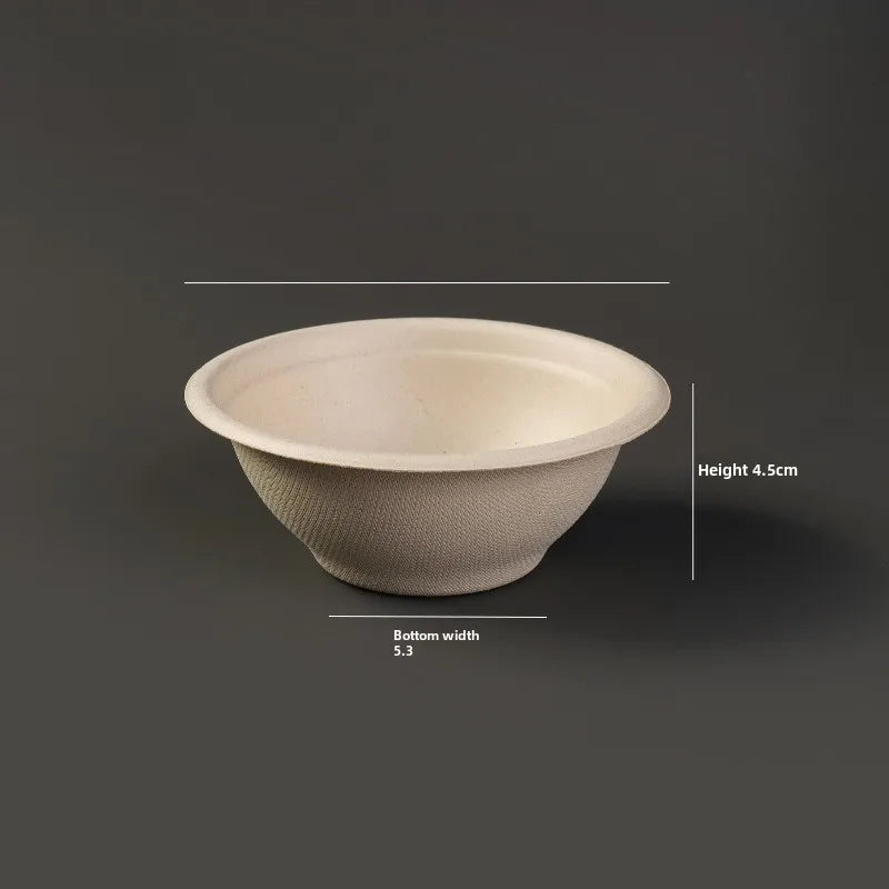 Disposable paper bowl tableware set paper bowl commercial household bowl degradable whole box disposable round bowl