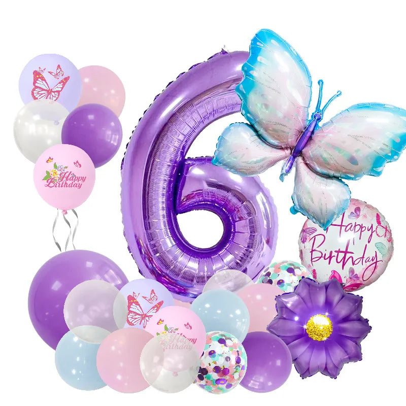 Casual Cute Letter Butterfly Aluminum Film Birthday Festival Balloons