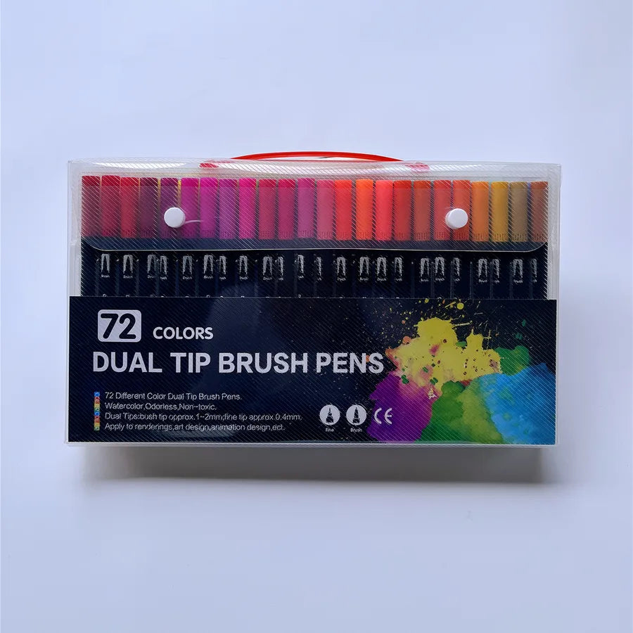 new arrival black rod double-headed marker watercolor pen set art supplies