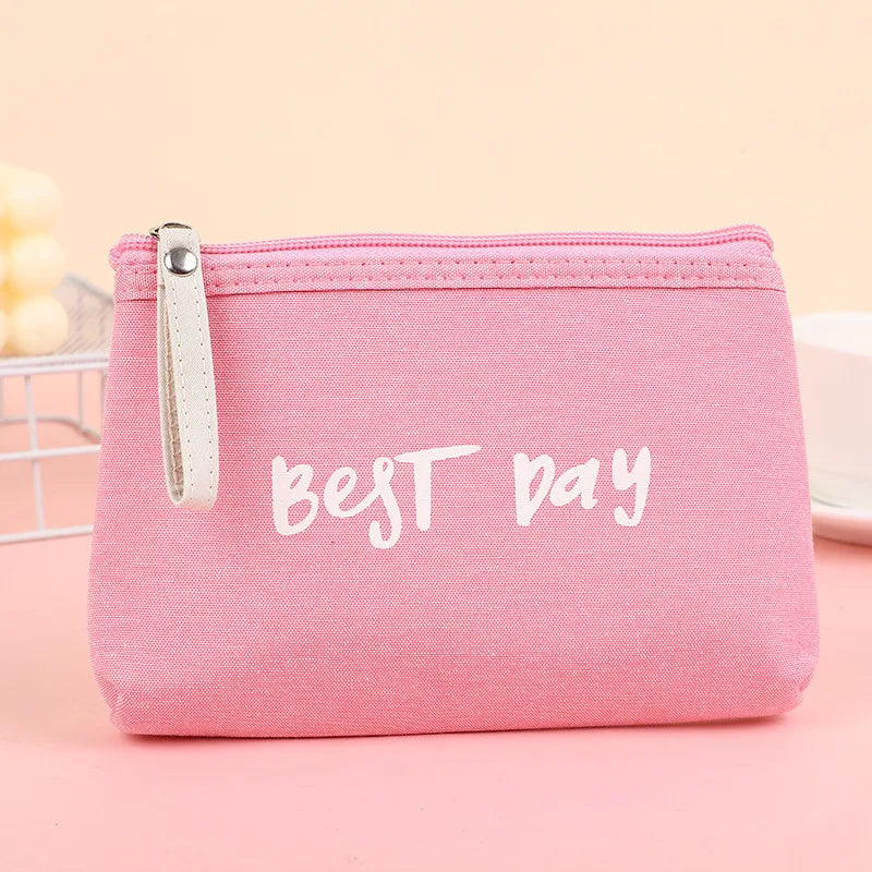 classic style letter canvas square makeup bags