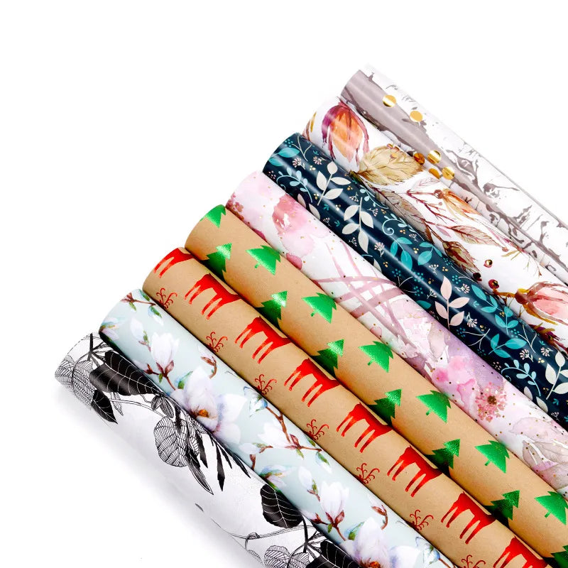 Christmas Casual Leaves Deer coated paper Party Gift Wrapping Supplies Gift Wrapping Supplies