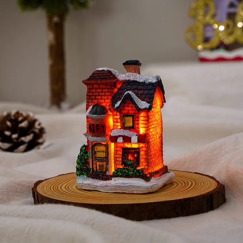 Christmas Vintage Style House Resin Daily Festival Ornaments