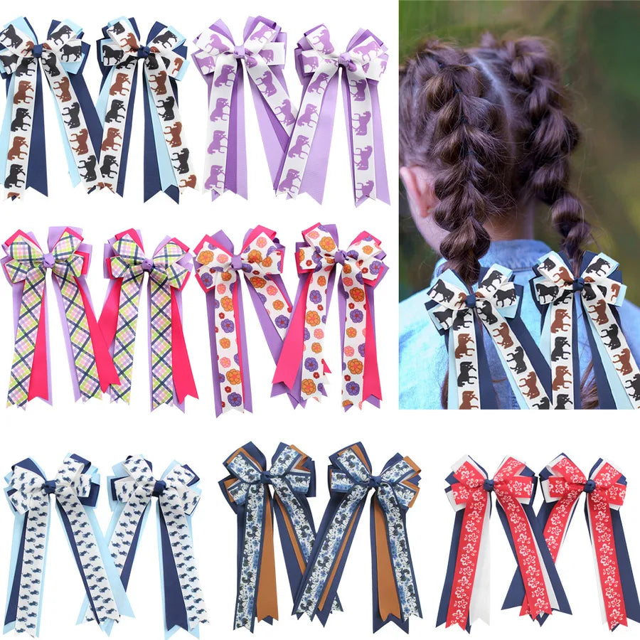 Equestrian Bow Three-layer Heavy Industry Ribbon Bow Sports Hairpin Horse Riding Girl Decoration Headwear Children
