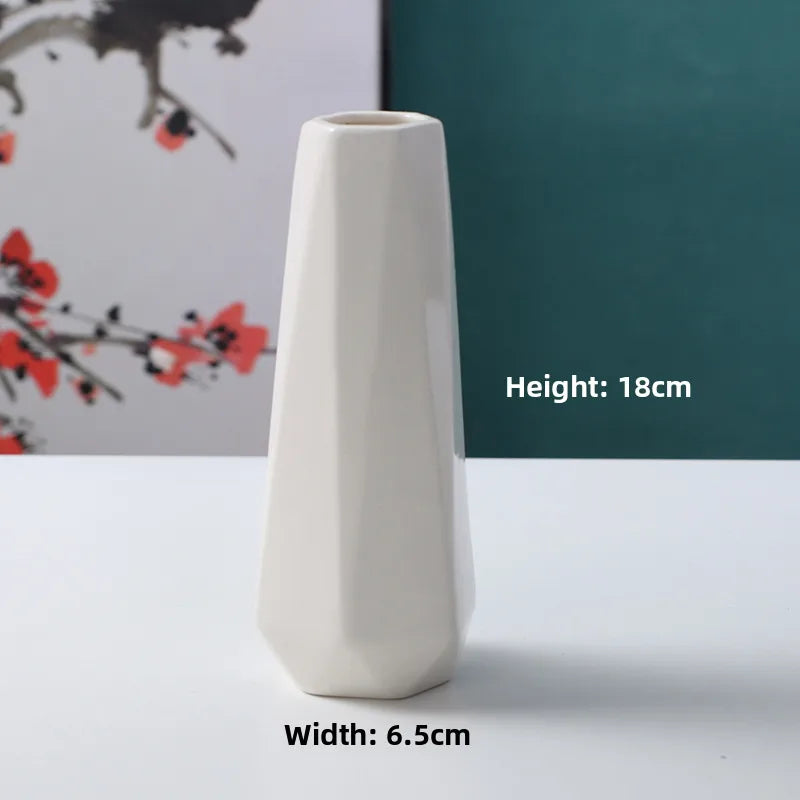 Simple Modern Star Ceramic Vase Ornaments Living Room White Porcelain Fresh Dried Flower Creative Ceramic Flower Set