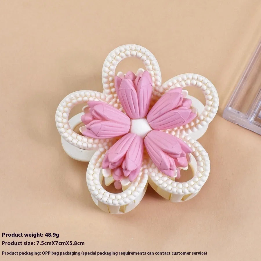 Cute Sweet Women's Flower Plastic Hair Claws