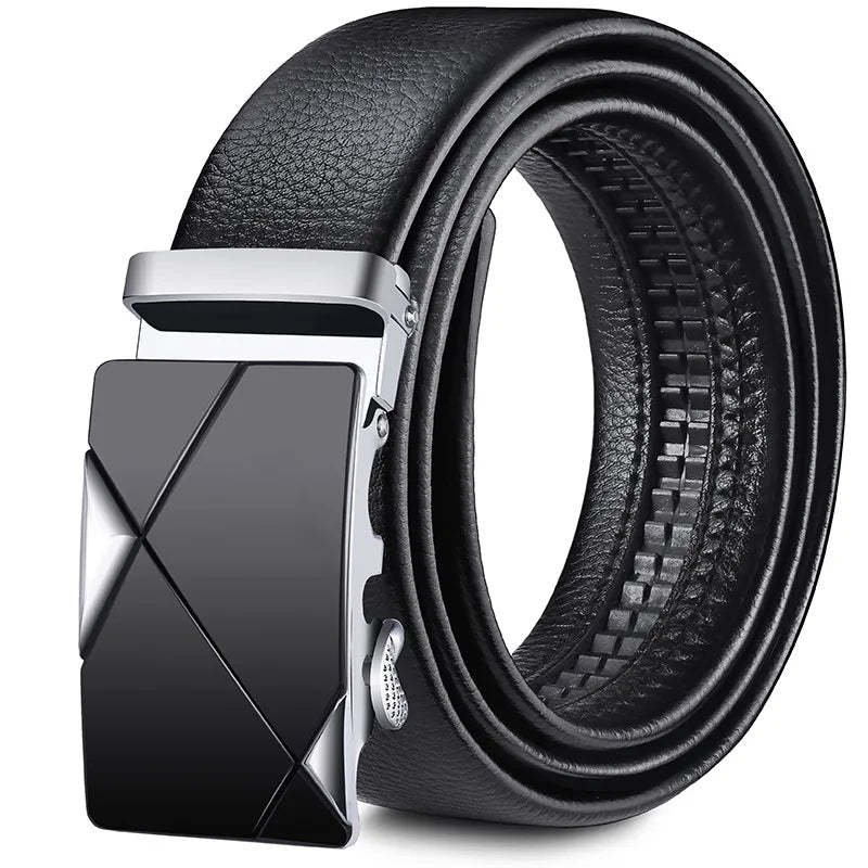 direct Belt Men's wholesale Youth Business soft leather 3.5 Automatic buckle Black Belt running Jianghu goods source