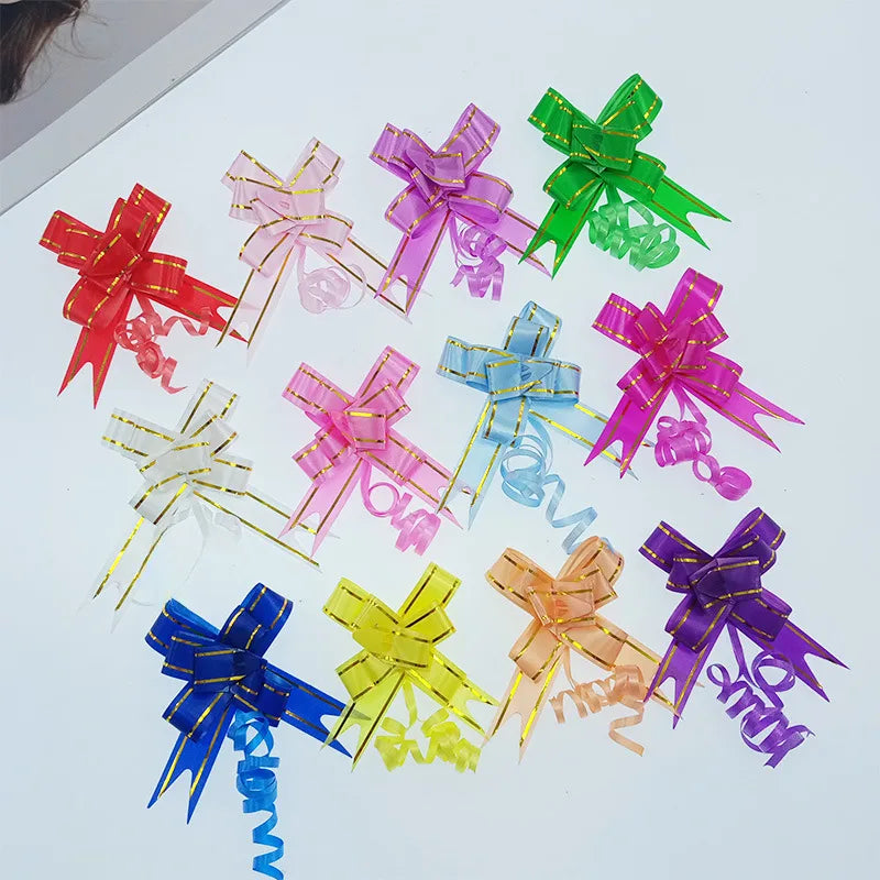 Free Shipping 15# Trumpeter Flower Christmas Holiday Decoration Gift Packaging PP Plastic Flower Bow Ribbon
