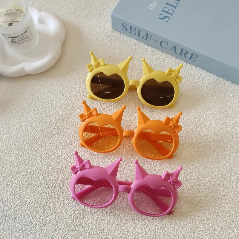 Cartoon Style Cute Sweet Solid Color Ac Polygon Full Frame Kids Sunglasses