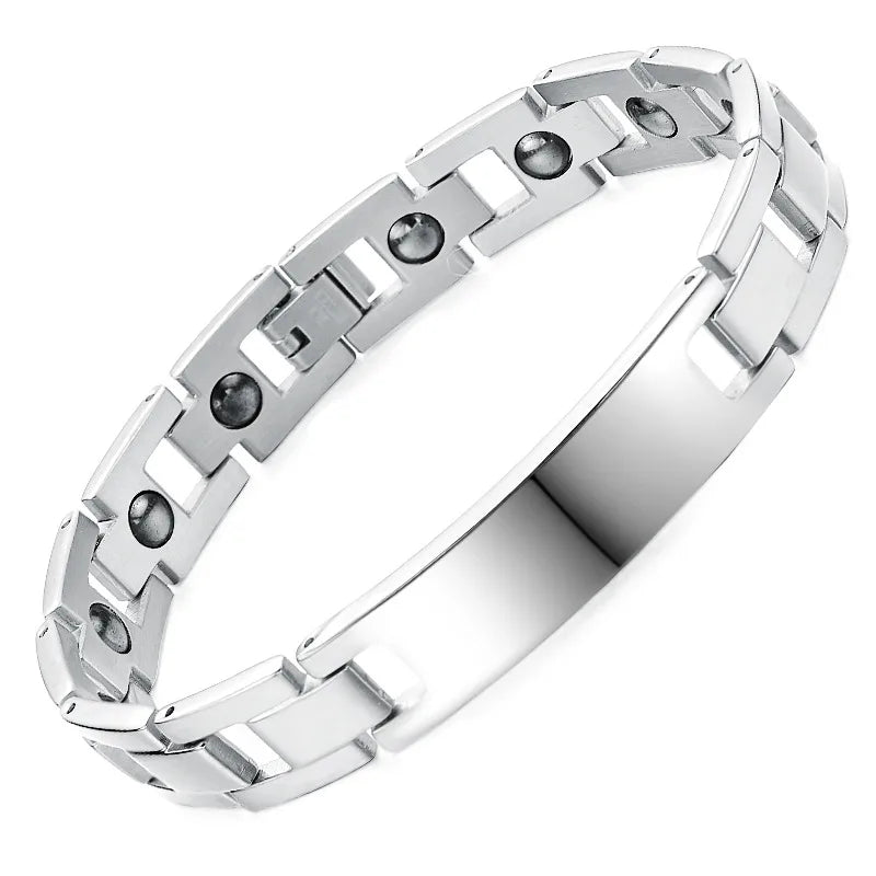 Simple Style Geometric Titanium Steel Plating Men's Bracelets
